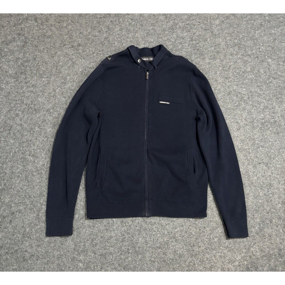 Members Only Jacket Size Small Navy Blue Cotton Full Zip